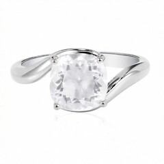 Bague en or et Opale hyalite du Mexique