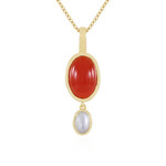 Collana in argento con Corniola (KM by Juwelo)