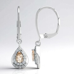 Orecchini in argento con Morganite Brasiliana