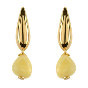 Pendientes en plata con Ámbar báltico Milky (dagen)