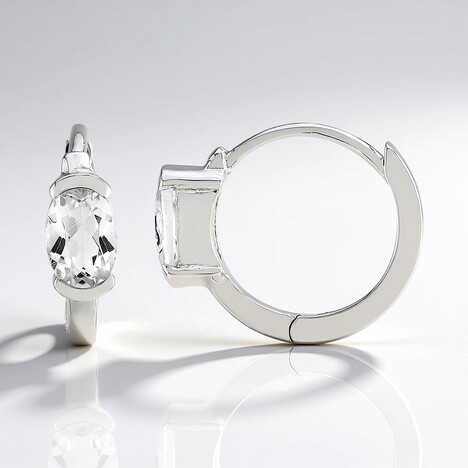 Orecchini in argento con Topazio Bianco