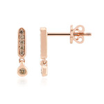 Gouden oorbellen met SI1 Argyle Rose De France Diamanten (Annette)