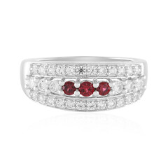 Noble Red Spinel Silver Ring