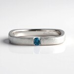 Anello in argento con Diamante Blu I2 (de Melo)