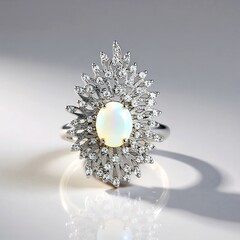 Anello in argento con Opale di Welo (MONOSONO COLLECTION)