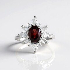 Anello in argento con Granato Mozambico