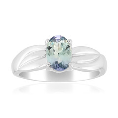 Green Tanzanite Silver Ring