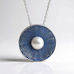 Collana in argento con Perla d'Acqua Dolce Bianca (Adela Silber)