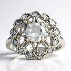 Anello in argento con Topazio Bianco