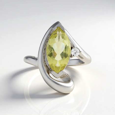 Anello in argento con Quarzo Limone