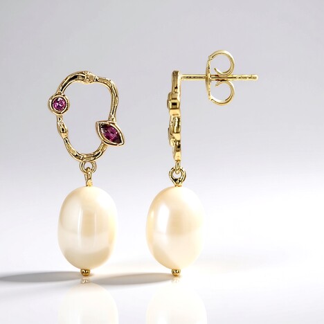 Orecchini in argento con Perla d'Acqua Dolce Bianca (TPC)