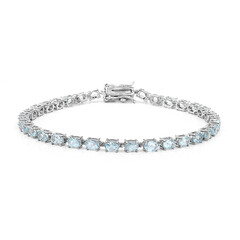 Zilveren armband met hemel-blauwe topaasstenen