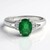 Anello placcato in platino con Smeraldo Bahia