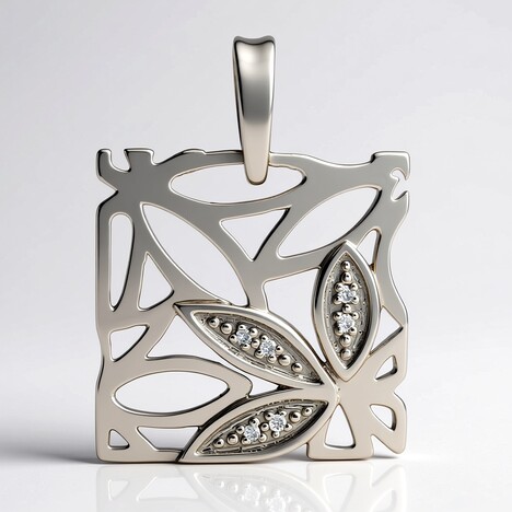 Ciondolo in argento con Diamante I1 (G) (Annette)