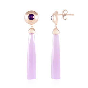 Lavendel-Chalzedon-Silberohrringe (KM by Juwelo)