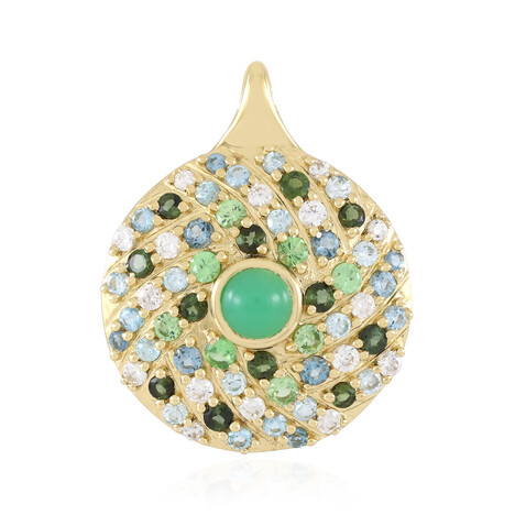 Zilveren hanger met een chrysopraas (KM by Juwelo)