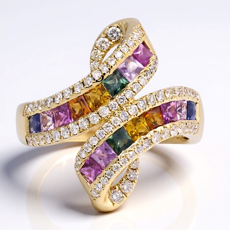 Anello in oro con Zaffiro Fancy (CIRARI)