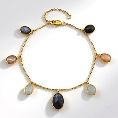 Bracciale in argento con Pietra di Luna Argentata