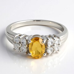 Anello in argento con Quarzo Champagne