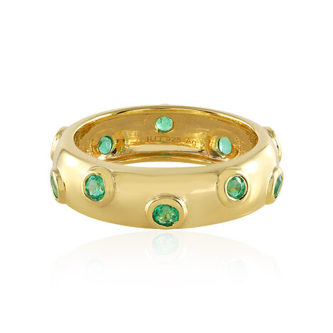 Anillo en plata con Esmeralda de Rusia