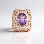 Anello in argento con Ametista Rose de France (Ornaments by de Melo)