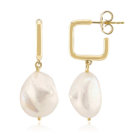 Zilveren oorbellen met Witte zoetwater kweekparels (TPC)