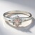 Anello placcato in platino con Zaffiro Padparadscha