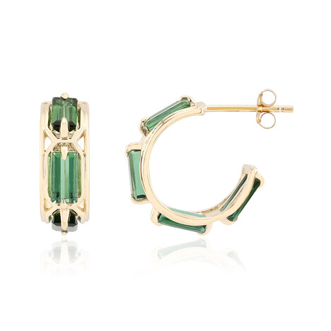 Boucles d'oreilles en or et Tourmaline verte de Benedito