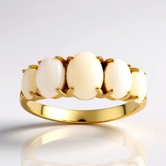 Anello in argento con Opale Bianco