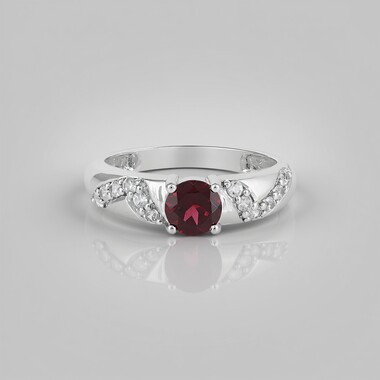 Anello in argento con Rodolite Lampone