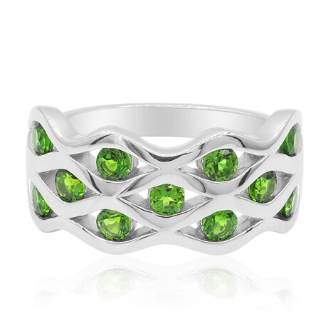 Bague en argent et Diopside de Russie