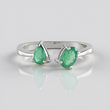 Anello in argento con Smeraldo Russo