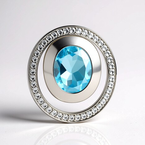 Ciondolo in argento con Topazio Blu Cielo (MONOSONO COLLECTION)
