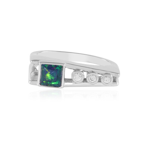 Zilveren ring met een Mezezo opaal (de Melo)