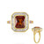 Hessonite Garnet Silver Ring (Adela Silber)