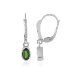 Russian Diopside Silver Earrings