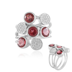 Zilveren ring met Mozambique granaten (de Melo)