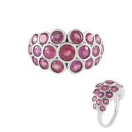 Pinkfarbener Madagaskar-Saphir-Silberring (de Melo Essence)