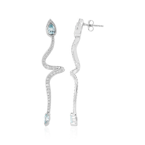 Pendientes en plata con Topacio azul cielo