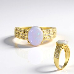 Anello in argento con Opale Australiano