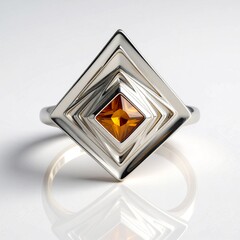 Anello in argento con Zircone Cognac (MONOSONO COLLECTION)