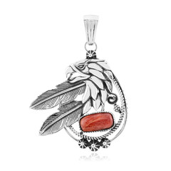 Zilveren hanger met een Oranje stekelige oester (Jones Lee)