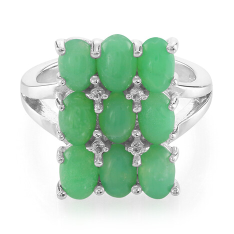 Anillo en plata con Crisoprasa imperial