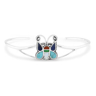 Zilveren armband met Blauwe Kingman Mohave Turkooisen (Jones Lee)