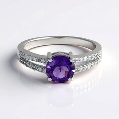 Anello in argento con Ametista Siberiana