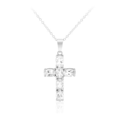 Weißer Topas-Silberhalskette