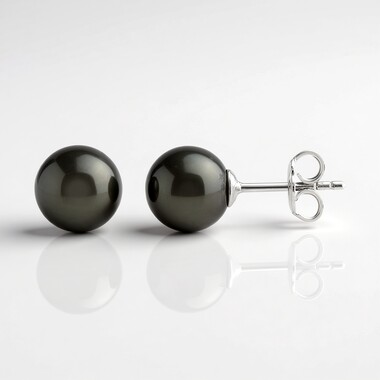 Tahitian Pearl Silver Earrings (TPC)