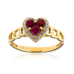Anillo en oro con Rubí de Mozambique AAA (CIRARI)