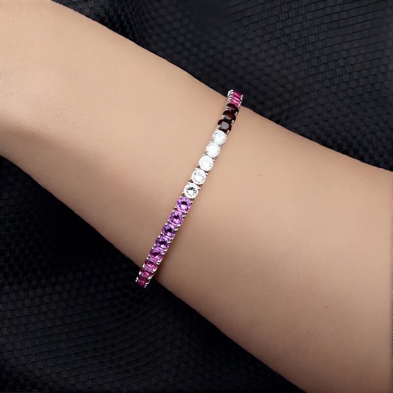 Brazalete en plata con Topacio blanco