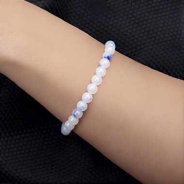 Blauer Quarz-Armband